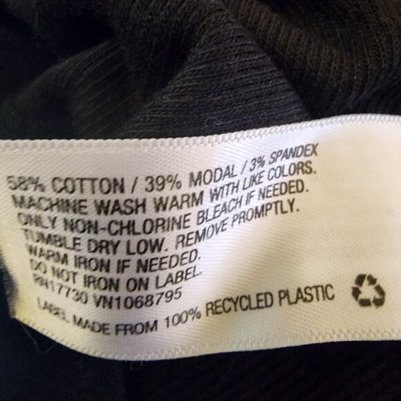 A New Day Black Long Sleeve Crew Neck Tee | Size Large | Layered Moto Look - Picture 10 of 10